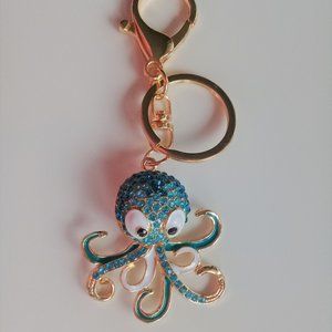 Rhinestone Octopus Keychain